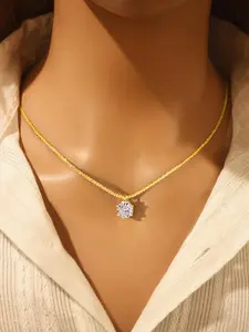 Six-claw Design Necklace, Artificial Zircon Decor Pendant Necklace for Women for Party, Daily Decor, Trendy All-match & Exquisite Jewelry for Birthday Gift