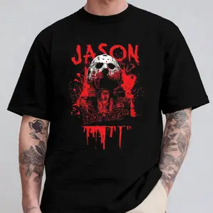 Friday The 13th Jason Voorhees Bloody Horror Movie T-shirt