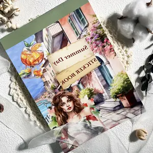 20sheets/book Large Size PET Decorative Die Cut Sticker Book,Perfect for Journal Supplies,Arts Crafts,Scrapbooking Supplies,Junk Journal Kits,DIY Crafts,ater Bottle,Skateboard,Arts Crafts,Clip Art, Watercolor Art