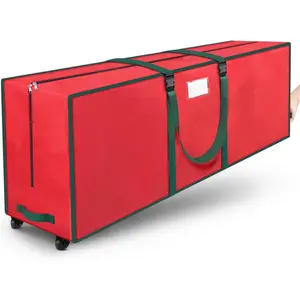 Christmas Tree Storage Bag 9 ft, Holiday Tree Bag for Storage with Wheels, Heavy Duty Xmas Tree Storage Box with Sturdy Zipper and Carrying Handles for Easy Transport