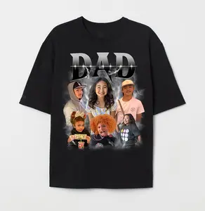Custom Bootleg Rap Daddy Tee, Custom Photo Daddy Shirt, Dad Shirt With Kid Face Photos, Custom Father's Day Gift Personalized Father