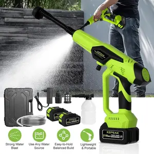 Portable 21V Cordless Pressure Washer 200W with 13000mAh Large-Capacity Battery, 6-in-1 Multi-Function Nozzle, Foam Cannon & 5M Durable Hose – Ideal for Car, Fence, Deck & Outdoor Cleaning Tasks,for Valentine’s Day Gift
