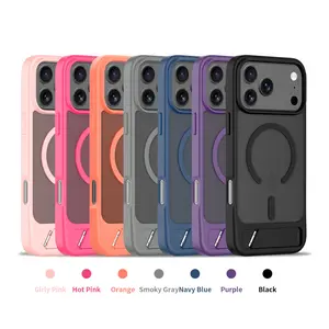 iPhone 17 Pro Case 6.3"  Hidden Kickstand MagSafe Compatible Drop-Proof  Matte Finish Black  Invisible Stand  MagSafe  Military Tough  Slim Black Matte