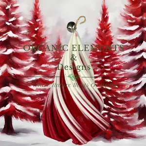 Red spiral Christmas tree Pillar candle Freshener