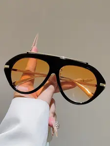 New Large Frame Fashion Casual Eyeglasses, Metal Legs Design, Modern Style, Simple Decorative Glasses for Women, All Seasons, Modern Trendy Sunglasses