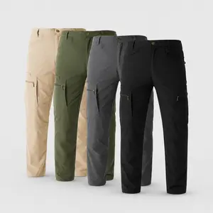 Men's Quick Dry Tactical Cargo Pants, Multi-Pocket Regular Fit Outdoor Work Trousers, Breathable Hiking & Casual Streetwear