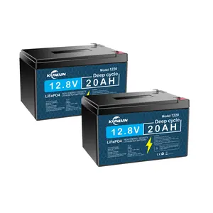 12V 20Ah Lithium LiFePO4 Deep Cycle Battery, 4000+ Cycles Rechargeable Lithium Ion Phosphate Battery for Electric Kid Ride on Car, Power Wheels, Small UPS, Lighting, Fish Finder, Built-in 20A BMS