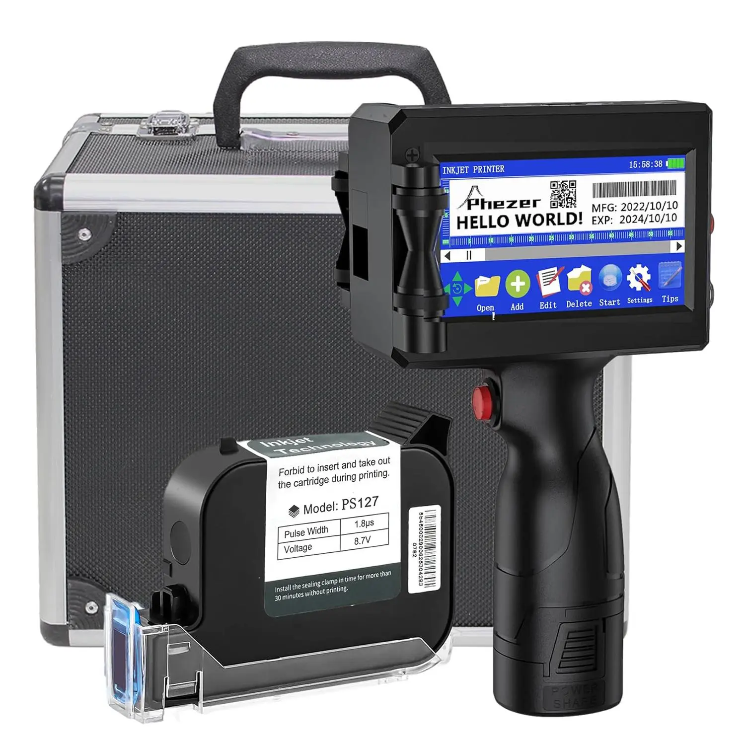 P15 Inkjet Printer with Ps127 Cartridge