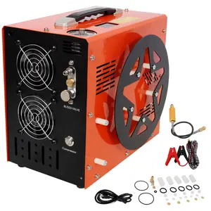PCP Air Compressor, 4500PSI/30Mpa Portable PCP Airgun Compressor with Built-in Power Converter, Auto-Stop DC12V/AC120V Oil & Water-Free Air Rifle, Paintball and Scuba Tank Compressor Pump
