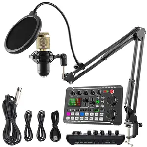 Audio Mixer Set, Audio Mixer with Microphone, Professional Audio Mixer for Podcast, Live Streaming, Video Recording & Content Creation, Audio Mixer Kit, Podcast Equipment
