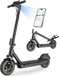 MAXSHOT Electric Scooter Adults, 500W Motor Up to 22 MPH, 22 Miles Long Range, 10" Solid Tires with Dual Suspension, Foldable Commuter E-Scooter with Dual Braking, LED Display & APP Control