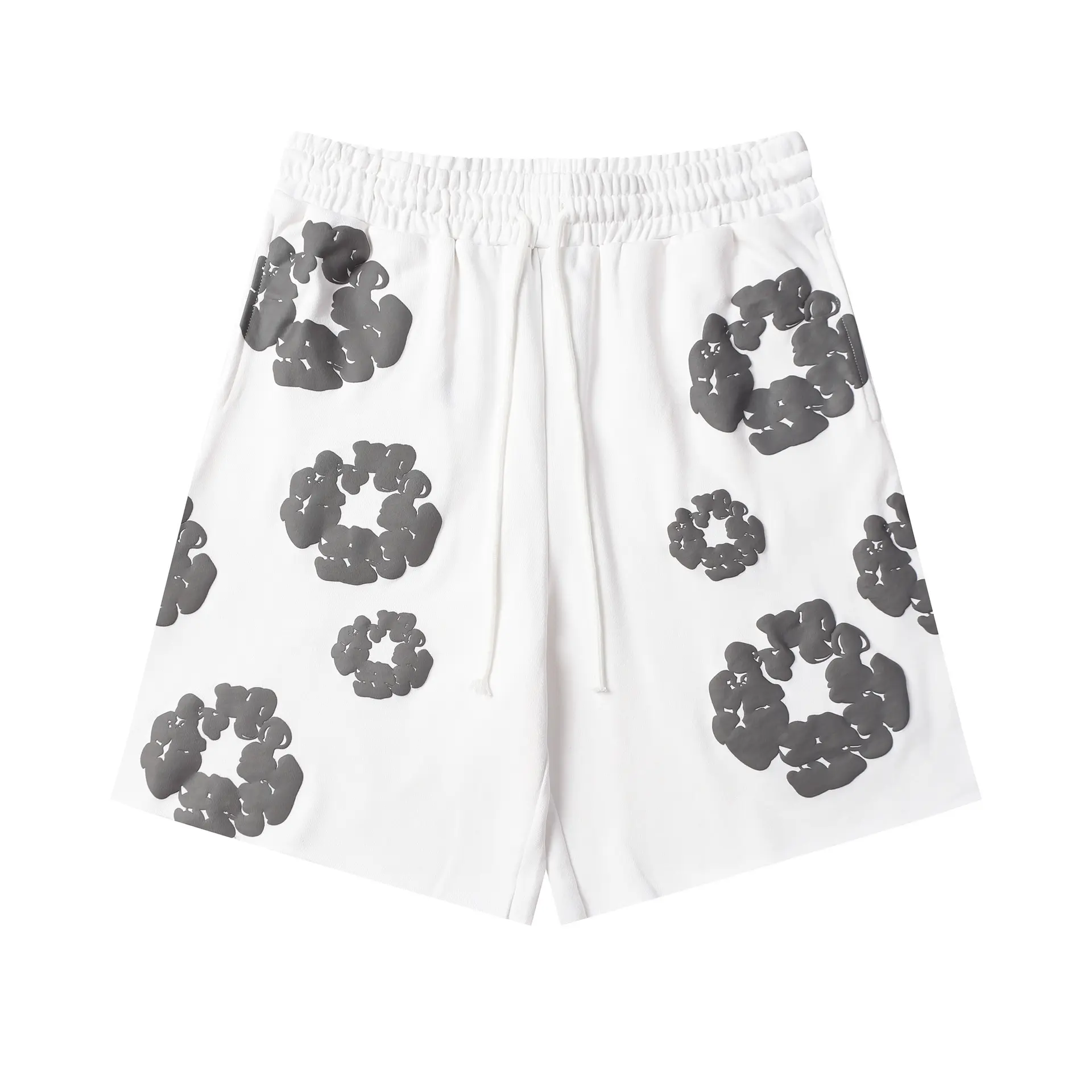 Foam white shorts��Grey flower wreath��