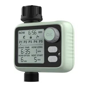 STYDDI Sprinkler Timer with Rain Sensor and 5 Separate Watering Irrigation Programs, Garden Hose Timer with Rain Delay and Manual Watering, Water Timer for Outdoor Plant Lawn Greenhouse Pool