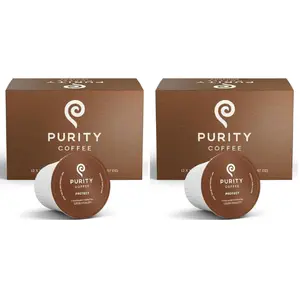 Purity Coffee PROTECT: Light-Medium Roast Single-Serve Coffee Pods – Low Acid Organic Coffee, 12 ct x(2 box)