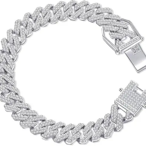 Men's 14mm Gold-Plated Miami Cuban Link Alloy Gold-Toned Bangle - 8 inch Length Exquisite Bracelet, Iced Out Hip Hop Chunky Chain Men's Jewelry, Casual Accessory for Any Occasion Gift for Him