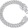 Men's 14mm Gold-Plated Miami Cuban Link Alloy Gold-Toned Bangle - 8 inch Length Exquisite Bracelet, Iced Out Hip Hop Chunky Chain Men's Jewelry, Casual Accessory for Any Occasion Gift for Him