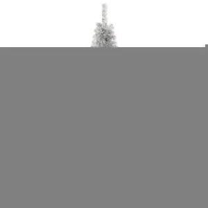 6FT Silver Tinsel Tree Unlit Slim Pencil Christmas Tree W/Metal Stand Home Decor