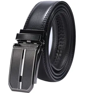 VIENY Men's Genuine Leather Ratchet Belts for Men with Sliding Automatic Buckle for Men-50 inch , 1 1/4 width