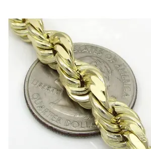 8MM ROPE CHAIN 24" 14K gOLD PLATED