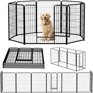 Dog Playpen 8 Panels 40" Height Foldable Heavy Duty Metal Dog Exercise Playpen Puppy Fence for Indoor Outdoor Yard