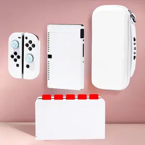 Game Console Accessories Set, Game Console Protective Case & Joystick Cap & Base Case & Storage Bag, Console Accessories for Switch OLED