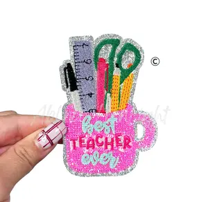 Best Teacher Ever Sequins Teach Patch - Small