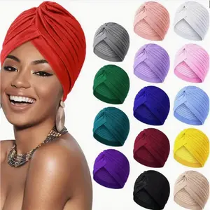 22pcs Women'S Turban Headwear, Chic & Fashionable Knit Polyester Caps, Elastic, Hand Washable, Assorted Colors