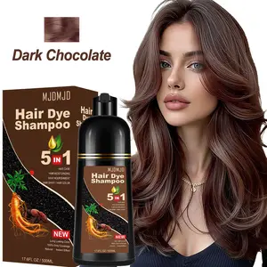 Dark Chocolate Hair Dye Shampoo 5-in-1, Instant & Long-lasting Hair Color Shampoo in Minutes, Hair Color Shampoo for Gray Coverage, Herbal Semi Permanent Champu Para Canas Con Tinte for Women and Men, Natural Shampoo Hair Dye for All Hair Types Haircare