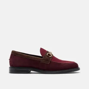 Boardwalk Triple Burgundy Suede Horse-Bit Loafers