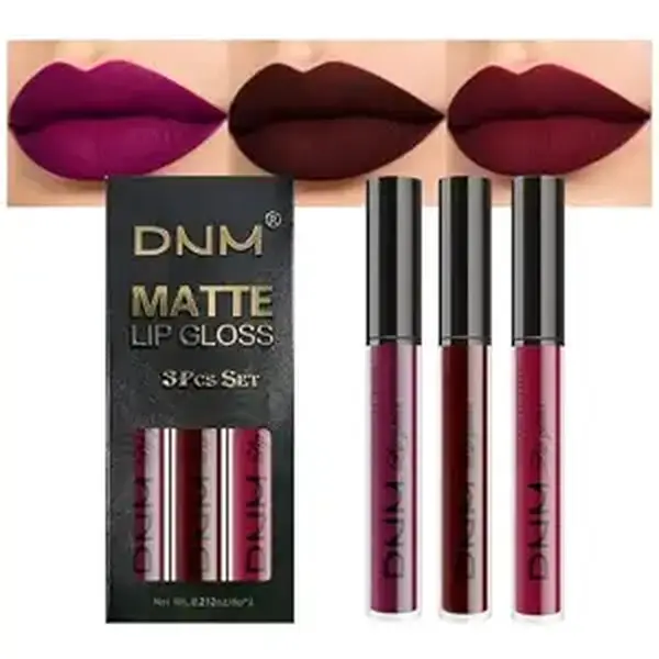 3Pcs Dark Red Purple Plum Matte Liquid Lipstick Sets for Women Matte Lip Stain Long Lasting Waterproof, Burgundy Blood Blue Red lipstick, Black Cherry Maroon Gothic 24 Hours Magic Lipsticks