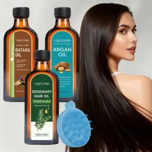 Scalp Purification 3-Step Set | Includes Rosemary Hair Oil + Batana Oil + Argan Oil + Comb, Strengthens Hair & Prevents Hair Fall, Improves Follicle Health, Suitable for All Hair Types, Moisturizing Hair Oil