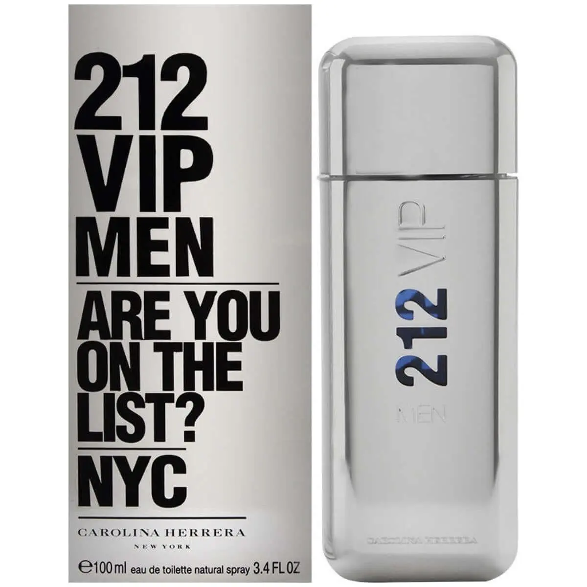 Carolina Herrera 212 VIP Men's Alcohol-Based EDT Cologne - Spicy Woody Aromatic, Zesty Masculine Fragrance with Vodka & Ginger Blend, 3.3/3.4 oz, New In Box, Bottle Packaged Men's Fragrance