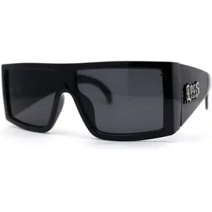 Square Rectangle Thick Temple Cholo Gangster Shade Sunglasses