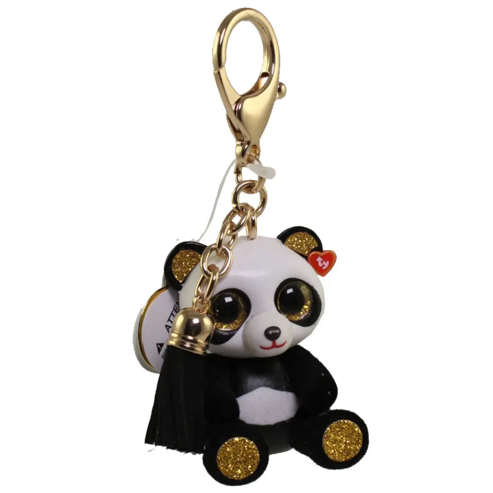 TY Beanie Boos Mini Clip Keychain - Panda Theme Collectible Figurine - CHI (2 in)