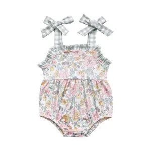 SR0921 Toddler Little Baby Girls Spring Floral Romper