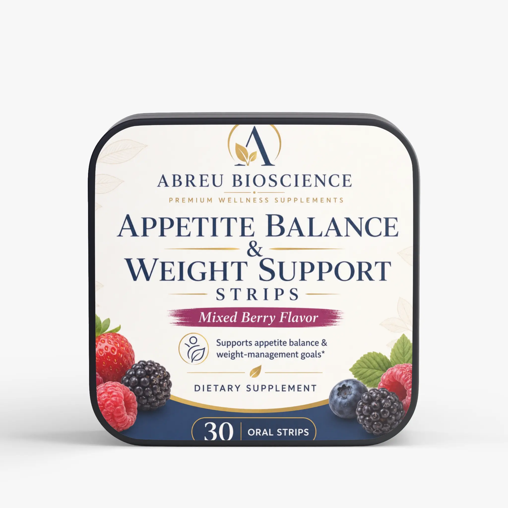 Abreu BioScience Metabolic & Craving Control Strips | Chromium Picolinate, Saffron & Molybdenum | Sublingual Absorption | Mixed Berry Flavor (30 Strips)