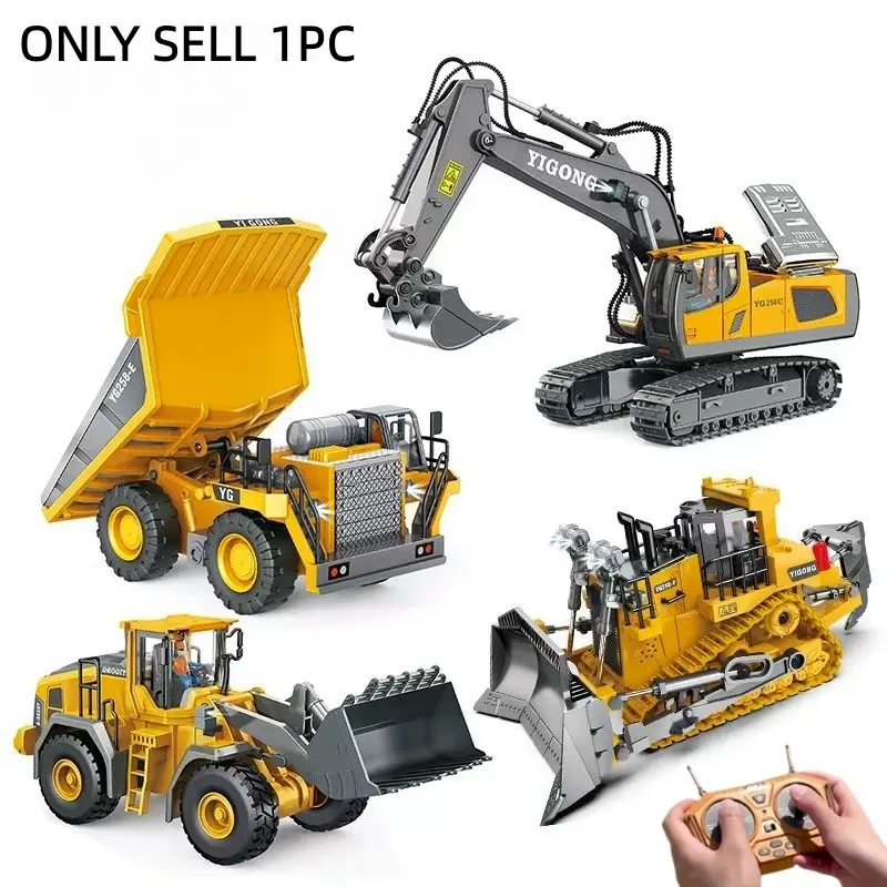 Remote Control Excavator Toy, 1 Box Construction Vehicle Toy with Light & Sound, Birthday Gift for Boys, Classic & Novelty Toys, Excavator RC, Remote Controlled Vehicle