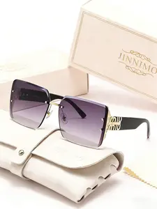 New Fashion Trendy Sunglasses, Fashionable Sunglasses, Versatile Face-Slimming, Perfect for Young Adults, Leather Box Included, Unisex Design