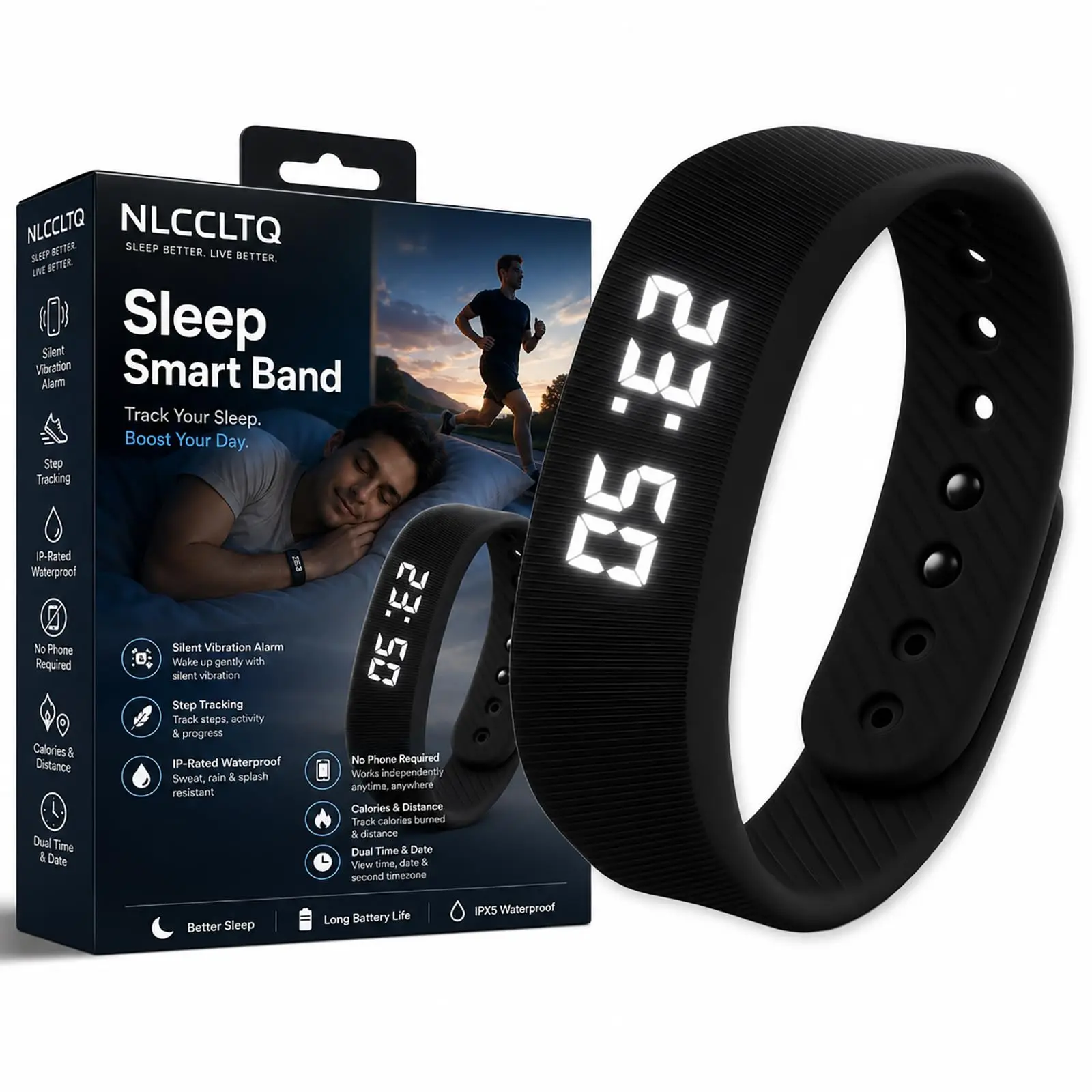 Back to School Gift for Students – Silent Vibrating Alarm Watch for Deep Sleepers, Strong Vibration Wristband Alarm Clock, No Phone Needed, Won’t Wake Roommates, Ideal for College Dorms, Teens & Heavy Sleepers