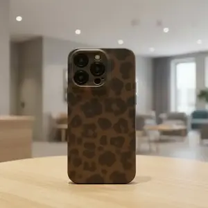 Matte Gradient Leopard Print Amber Phone Case for iPhone 17 Pro Max, 16 Pro Max, 15 Pro Max, 14 Pro, 13 Pro, 12, 11