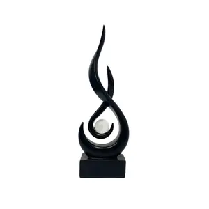Resin Abstract Flame Decorative Sculpture, Modern Art Home Ornament, Indoor Outdoor Use, Suitable for Dining Room Living Room Office