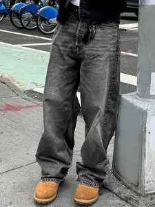 Y2K Men's New Washed Casual Streetwear Denim Jeans, Loose Fit Versatile for All Seasons, Simple Style Comfortable Everyday Wear