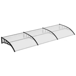 Garvee Awning for Door Entrance, 40’’x120’’ Window Awning Canopy Exterior, UV Rain Snow Sunlight Protection Door Awning with Plastic Steel Bracket,Polycarbonate Cover, Clear Board