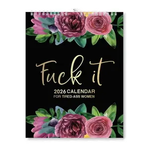 2026 Floral Wall Calendar Elegant Pink Roses Green Leaves Design Dry Wipe Paper Monthly Planner for Home Office Decor Perfect for Women's Energy Relaxation Relaxation Planner Floral Wall Art Drywipe Calendar Wall Calendar Decor