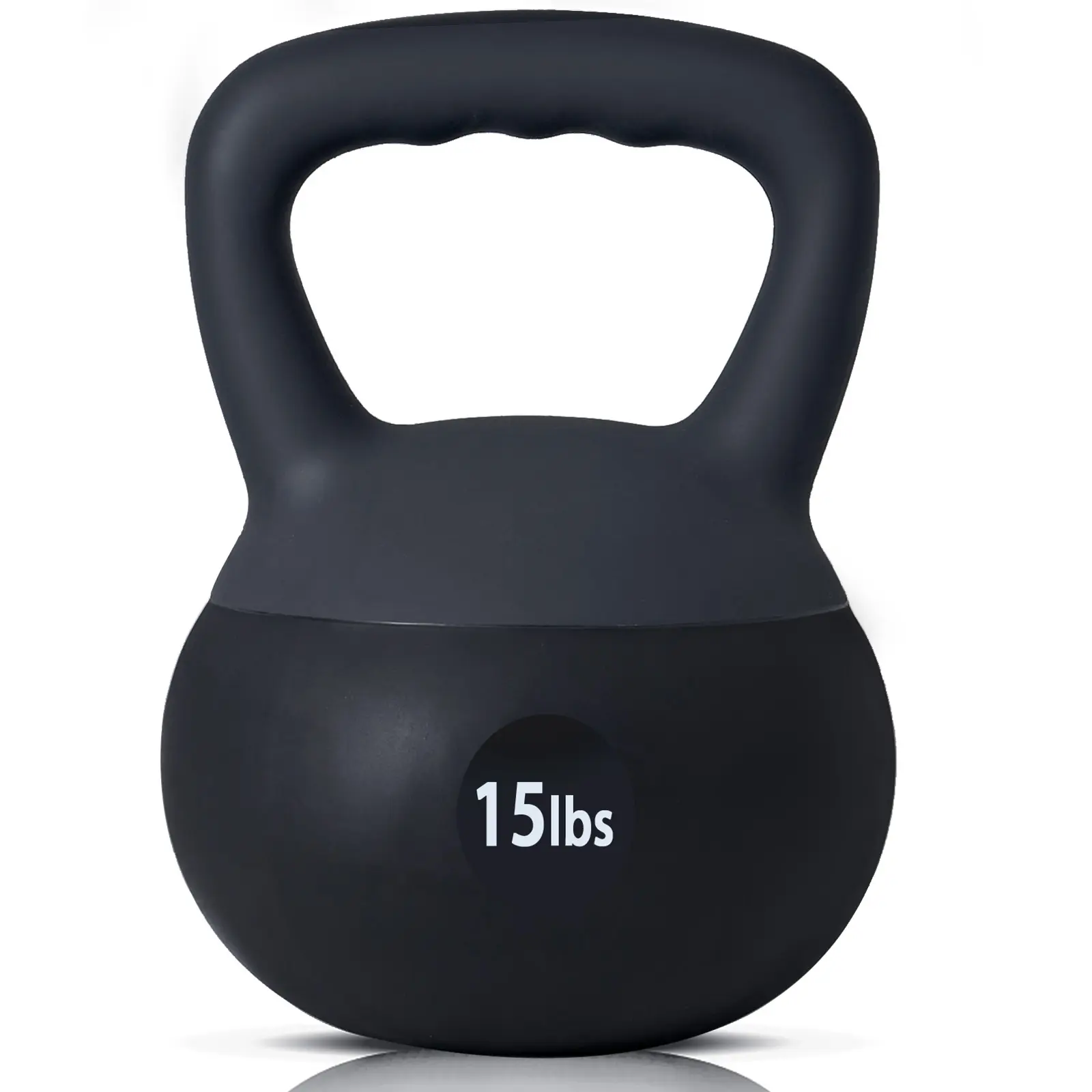 Soges 15LB Soft Kettlebell Weight for Home Gym, Iron Sand Filled Kettlebell with Wide Non-Slip Handle, Shockproof PVC Fitness Equipment for Swing Squat Strength Training, Quiet Exercise Gear for Apartment Workout, Durable Soft Bell for Women Men Beginner