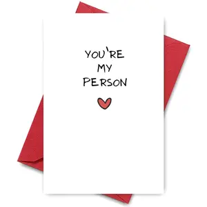 1PC Heartfelt Bond Card with YOU'RE MY PERSON Slogan For Friends Partner Perfect for Deep Wishes Ideal for Cherishing Special Connections Adds Warmth to Greetings Positive Message Card
