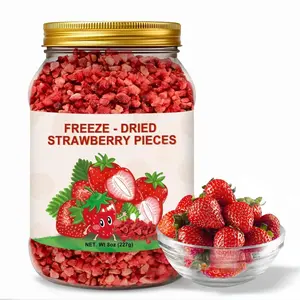 8oz Premium Freeze Dried Strawberry Pieces, 100% Natural Frozen Dried Strawberries, Crispy Real Fruit Snack - Lightly Flavored, Perfect for Yogurt Toppings, Cereal, Baking