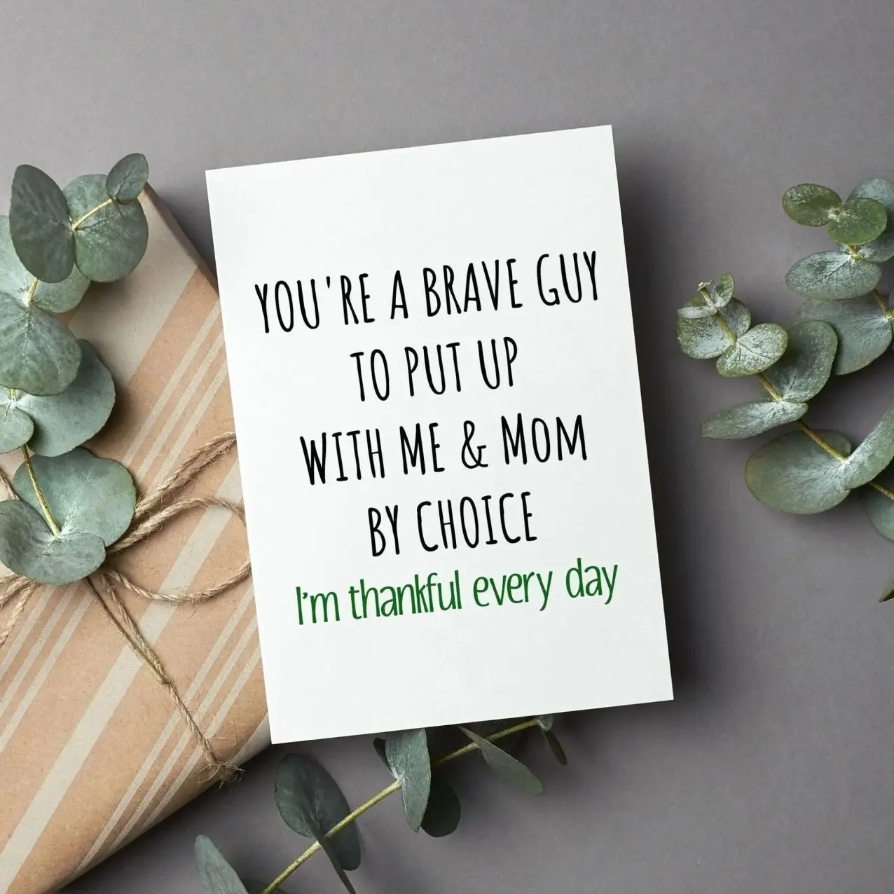 Funny Stepdad Father's Day Card, Father's Day Gift From Step Daughter, Bonus Dad Birthday Card, Stepdad Card, Bonus Dad Christmas Gift, Card For Father, Gift Card with Envelope