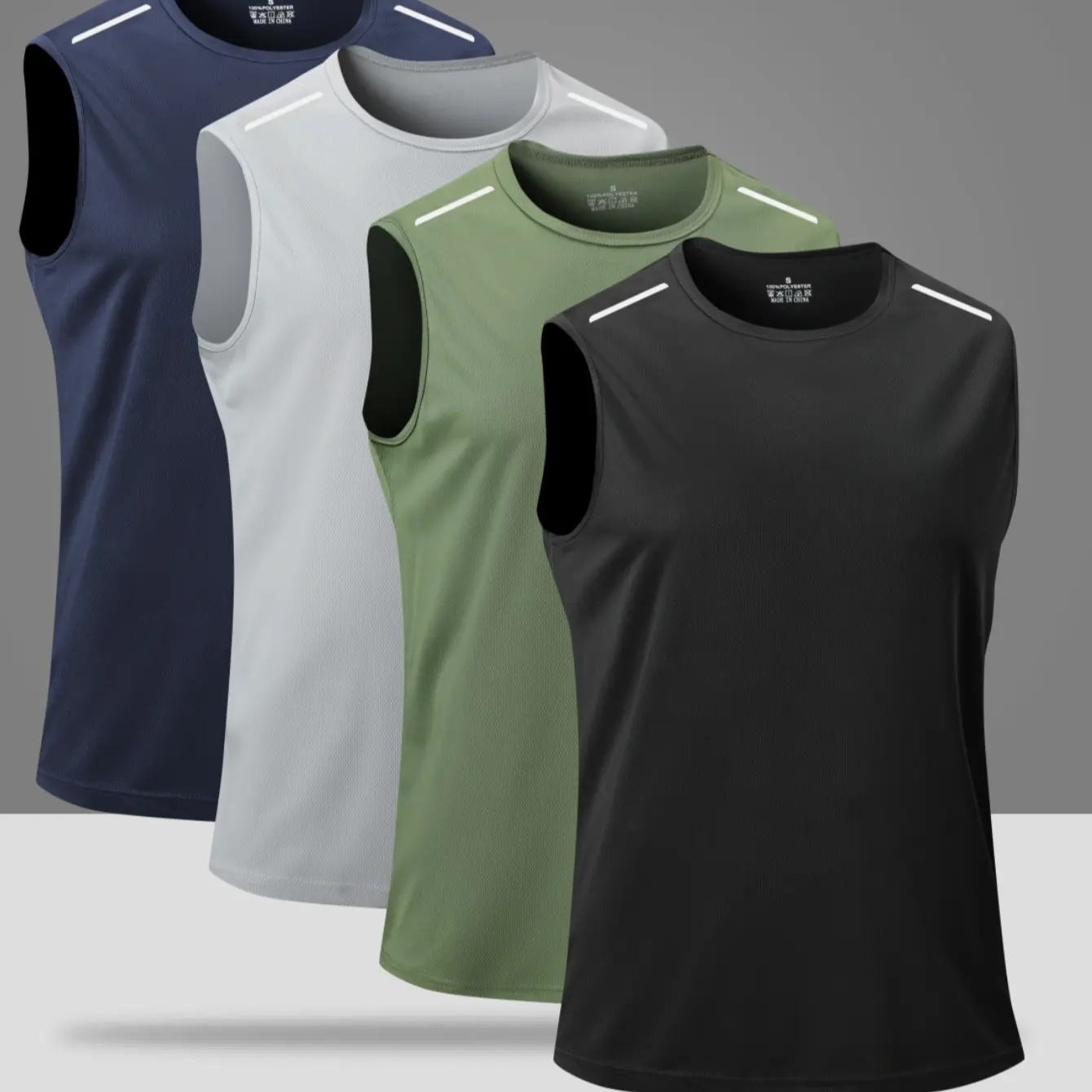 Black + Army Green + Light Gray + Navy Blue