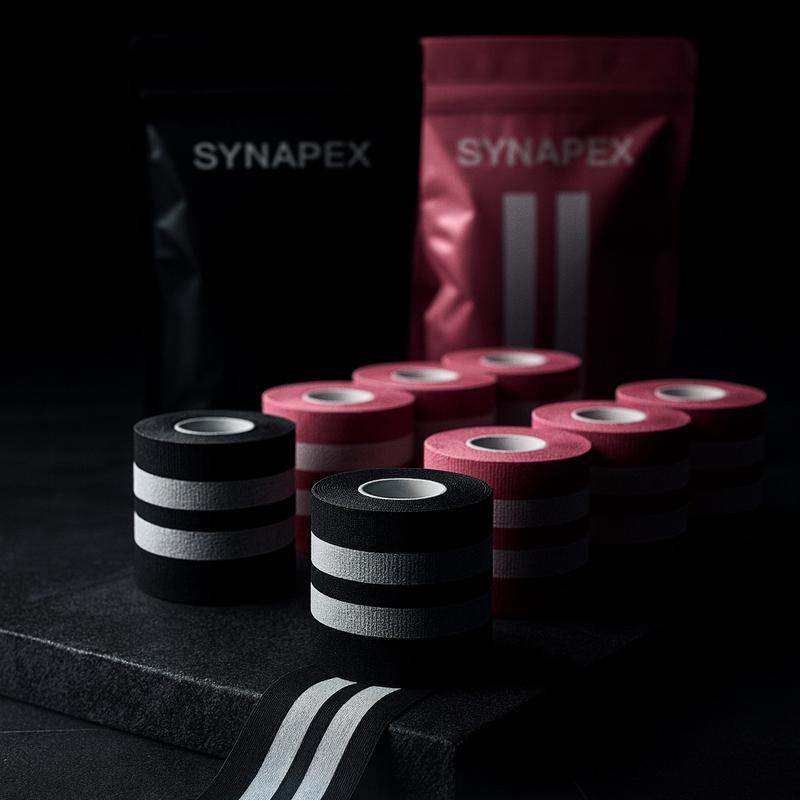 Synapex Tape - KT Performance Tape - Sleek Stealthy German-Engineered Stick Waterproof Durability for Athletes - Unisex Wrist Wraps